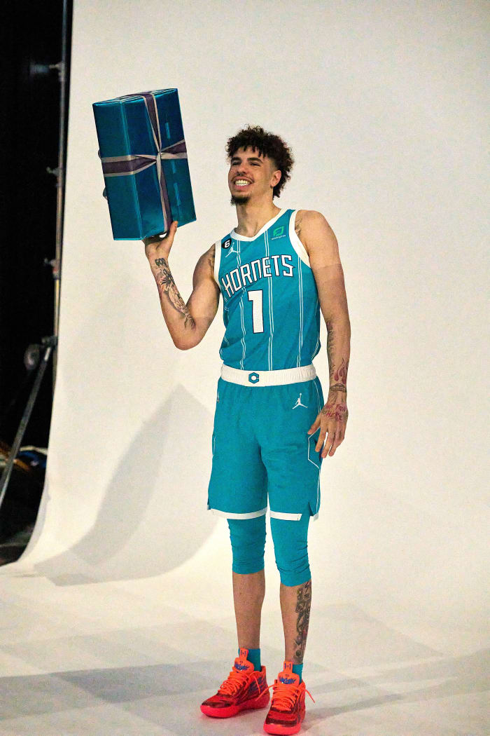 LaMelo Ball during Media Day.